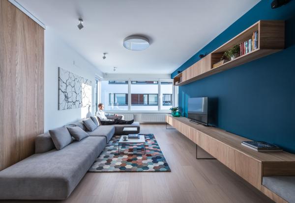 Interior design of a two-bedroom apartment, Bratislava,